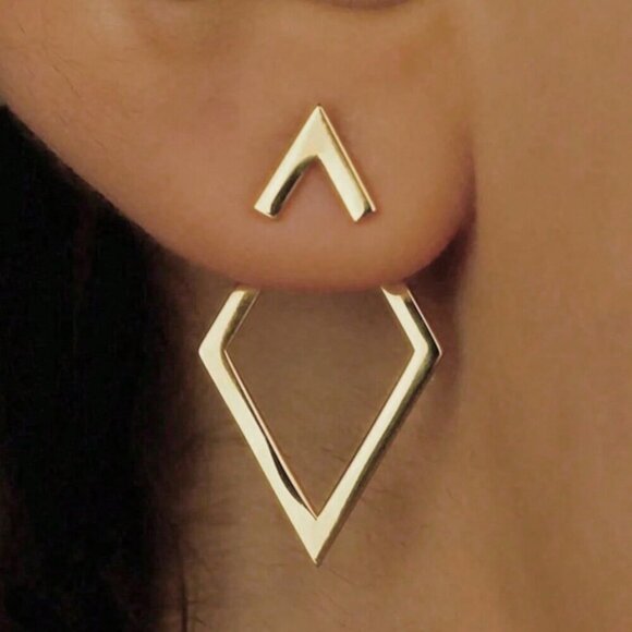 Elegant Boho-Chic Geometric Open Hoop Earrings - Picture 1 of 6